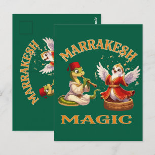 Marrakesh Magic Moroccan Snake Charmer and Pigeon  Postcard