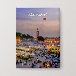 Marrakesh, Morocco - Jemaa el Fnaa Square Button