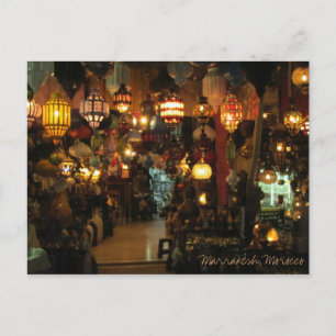 Marrakesh Morocco Lamp Shop Postcard