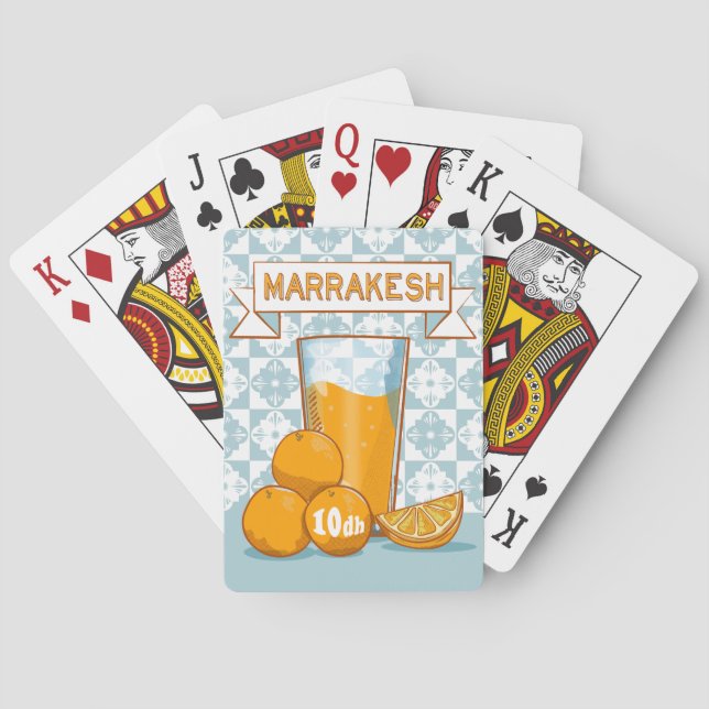MARRAKESH Orange Juice Retro Poster Poker Cards (Back)