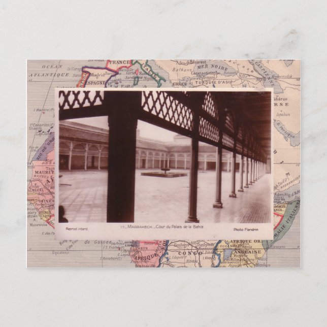 Marrakesh  palace courtyard postcard (Front)