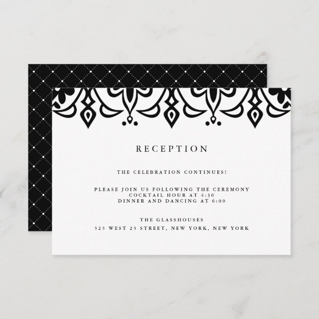 Marrakesh Reception Card | Black (Front/Back)