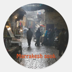 Marrakesh souk in Morocco Classic Round Sticker