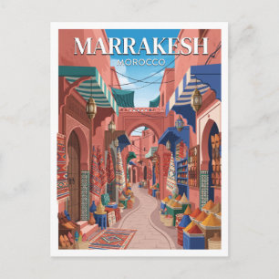 Marrakesh Souks Morocco Souvenir Postcard