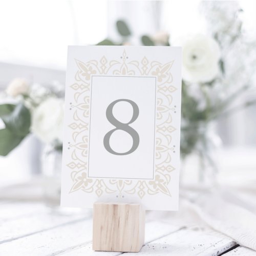 Marrakesh Table Number Card  Linen Greige