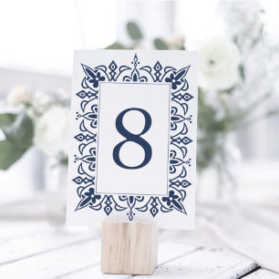 Marrakesh Table Number Card Navy
