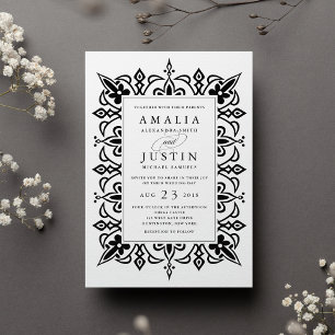 Marrakesh Wedding Invitation Black