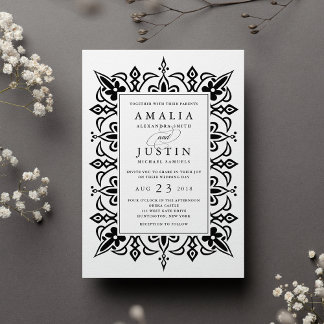 Marrakesh Wedding Invitation | Black