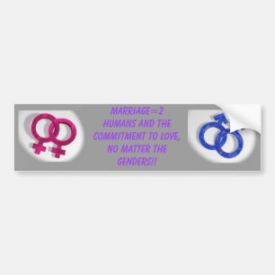 Marriage=2 Humans... Bumper Sticker