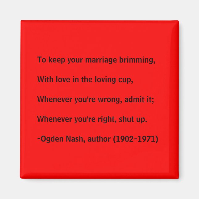 Marriage advice - magnet (Front)