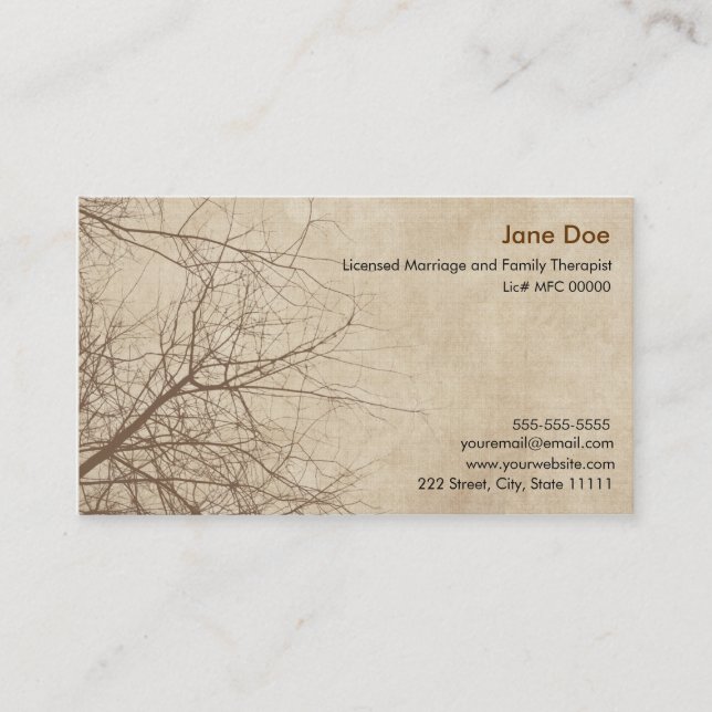 Marriage and Family Therapist Business Card (Front)