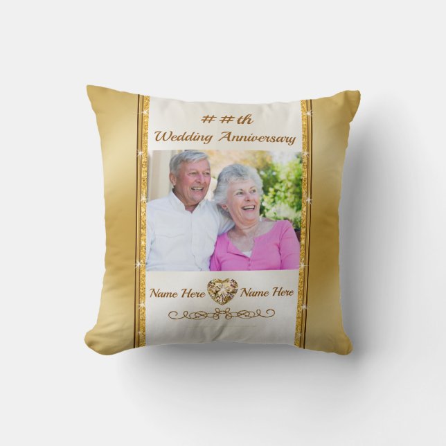 Marriage Anniversary Gifts for Wife with Photo Throw Pillow (Front)