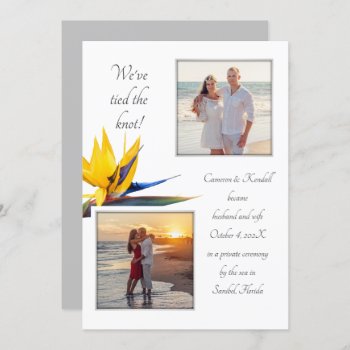 Marriage Announcement Bird-of-paradise 2 Photos by sandpiperWedding at Zazzle