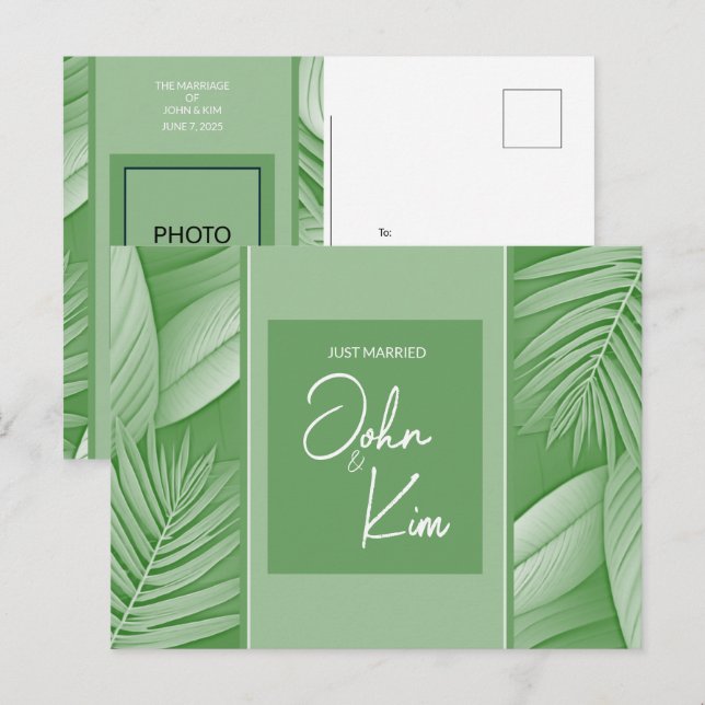 Marriage Announcement QR Code Photo Postcard (Front/Back)