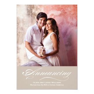 Marriage Announcement & Reception | Beige Taupe