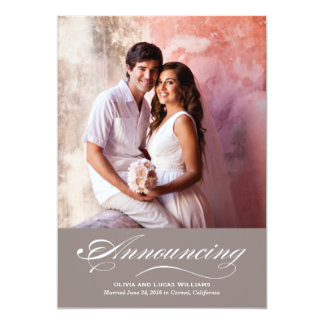 Marriage Announcement & Reception | Warm Gray