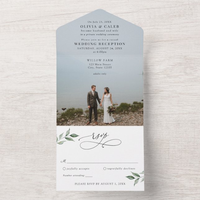 Marriage Announcement Wedding Reception All in One (Inside)