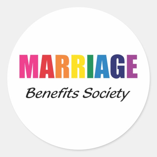 Marriage benefits society classic round sticker