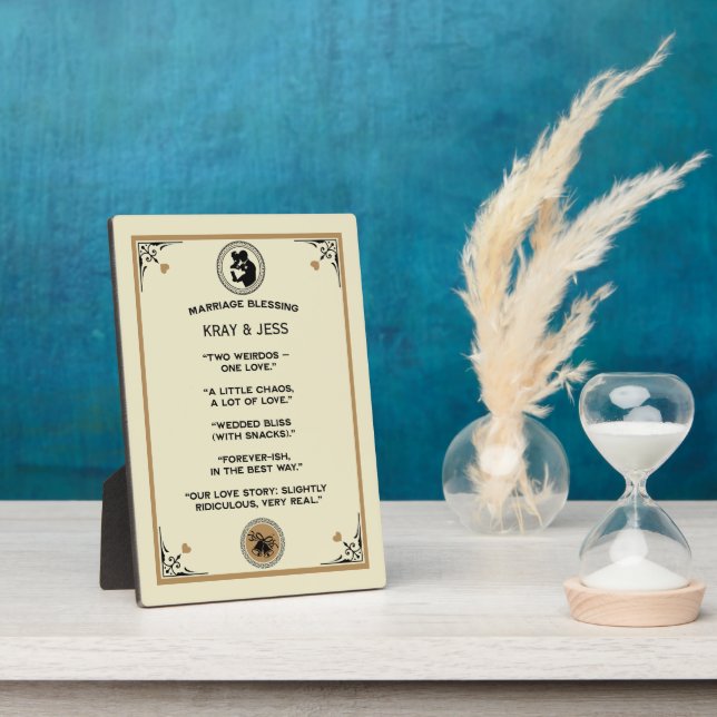 Marriage Blessing Gift Plaque (Side)