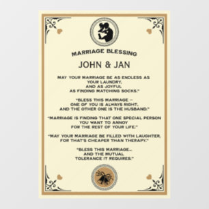 Marriage Blessing Gift Wall Decal
