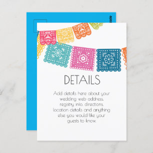 Marriage - Boda - Wedding Papel Picado Details Postcard