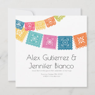 Marriage - Boda - Wedding Papel Picado Invitation