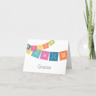 Marriage - Boda - Wedding Papel Picado Letterpress Thank You Card