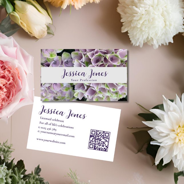 Marriage Celebrant Simple Mauve Floral Business Card (Creator Uploaded)