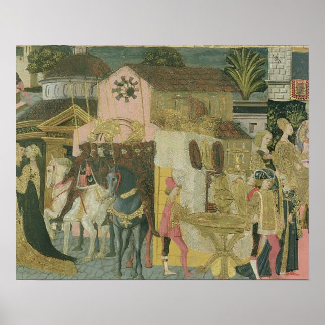 Marriage ceremony painted on cassone panel, Floren Poster (Front)