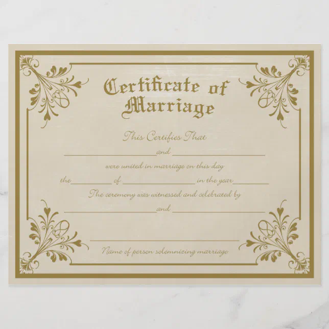 Marriage Certificate Flyer | Zazzle