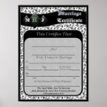 Marriage Certificate (monogram Design) Poster at Zazzle
