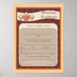 Marriage Certificate (monogramdesign) Poster at Zazzle
