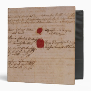 Marriage certificate of Wolfgang,Mozart and Weber 3 Ring Binder