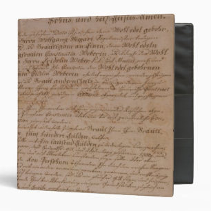 Marriage certificate of Wolfgang,Mozart and Weber Binder