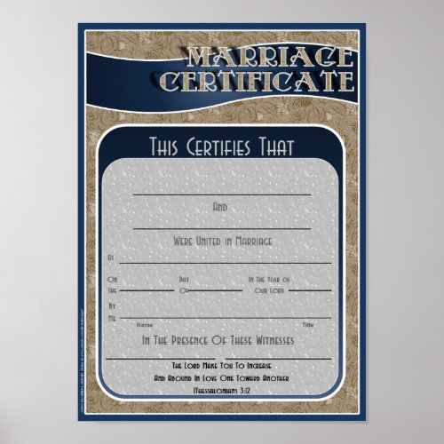 Marriage Certificate Poster