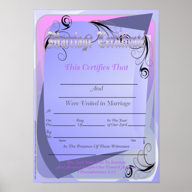 Marriage Certificate Poster (Front)