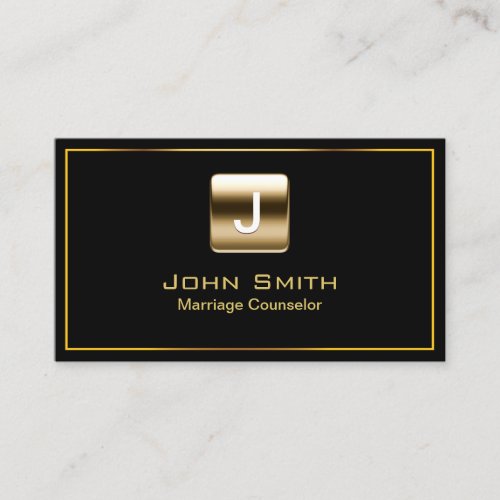 Marriage Counseling Modern Gold Logo Professional Business Card