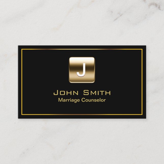 Marriage Counseling Modern Gold Logo Professional Business Card (Front)