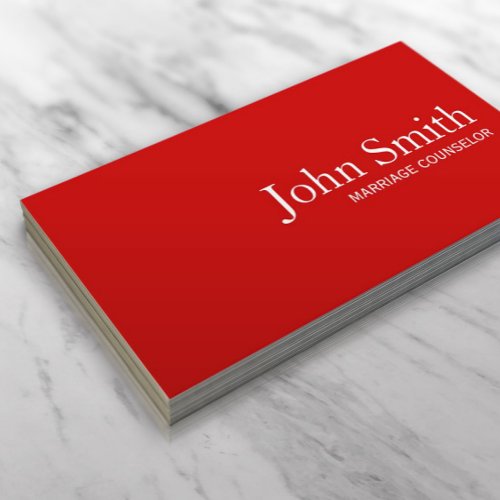 Marriage Counseling Plain Red Business Card