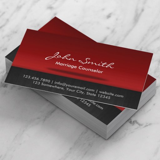 Customizable Red Stage Marriage Counseling Business Card