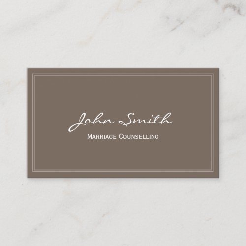Simple Marriage Counselling Business Card (brown)