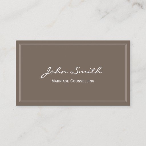 Customizable Simple Marriage Counselling Business Card (brown)