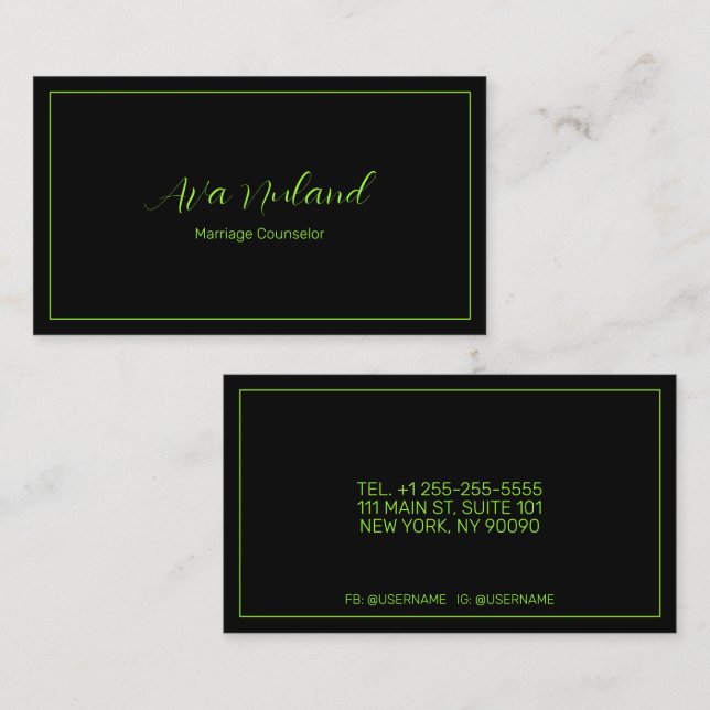 Marriage Counselor Dark Business Card (Front/Back)