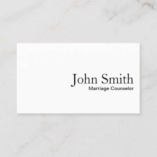 Marriage Counselor Minimalist Business Card