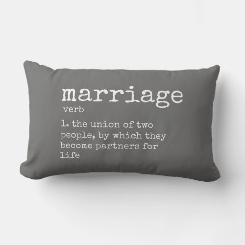 Marriage Definition Couples Personalized Wedding Lumbar Pillow