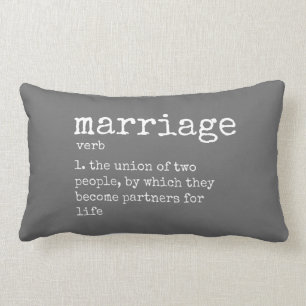 Marriage Definition Couple's Personalized Wedding Lumbar Pillow