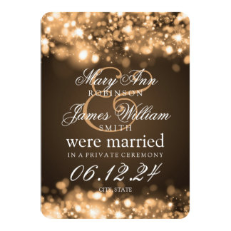 Marriage Elopement Sparkling Lights Gold Card