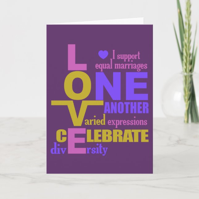 Marriage Equality / One Love custom greeting cards (Front)