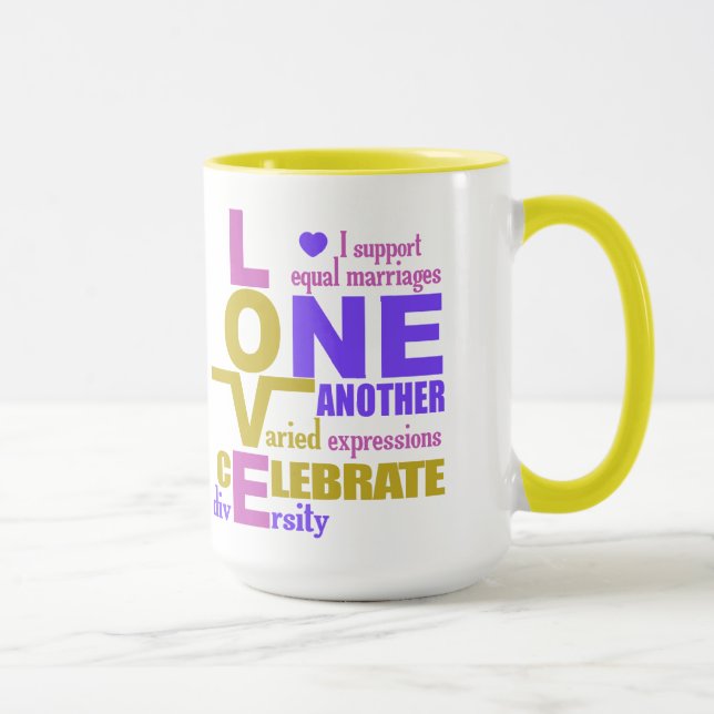 Marriage Equality / One Love mugs – choose style (Right)
