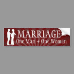 Marriage Equals One Man   One Woman Bumper Sticker